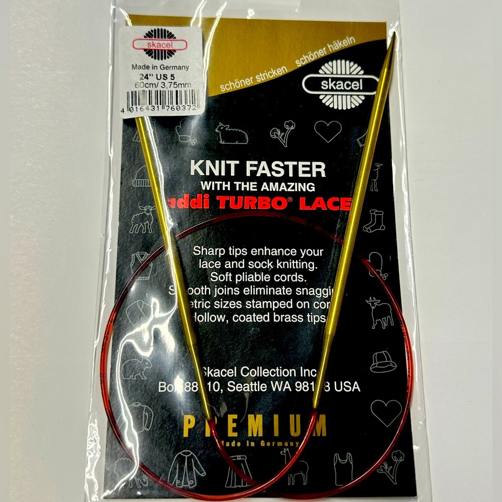 Skacel Sock Knitting Needles Circular US5 24” or 60 cm 3.75 mm New Unopened